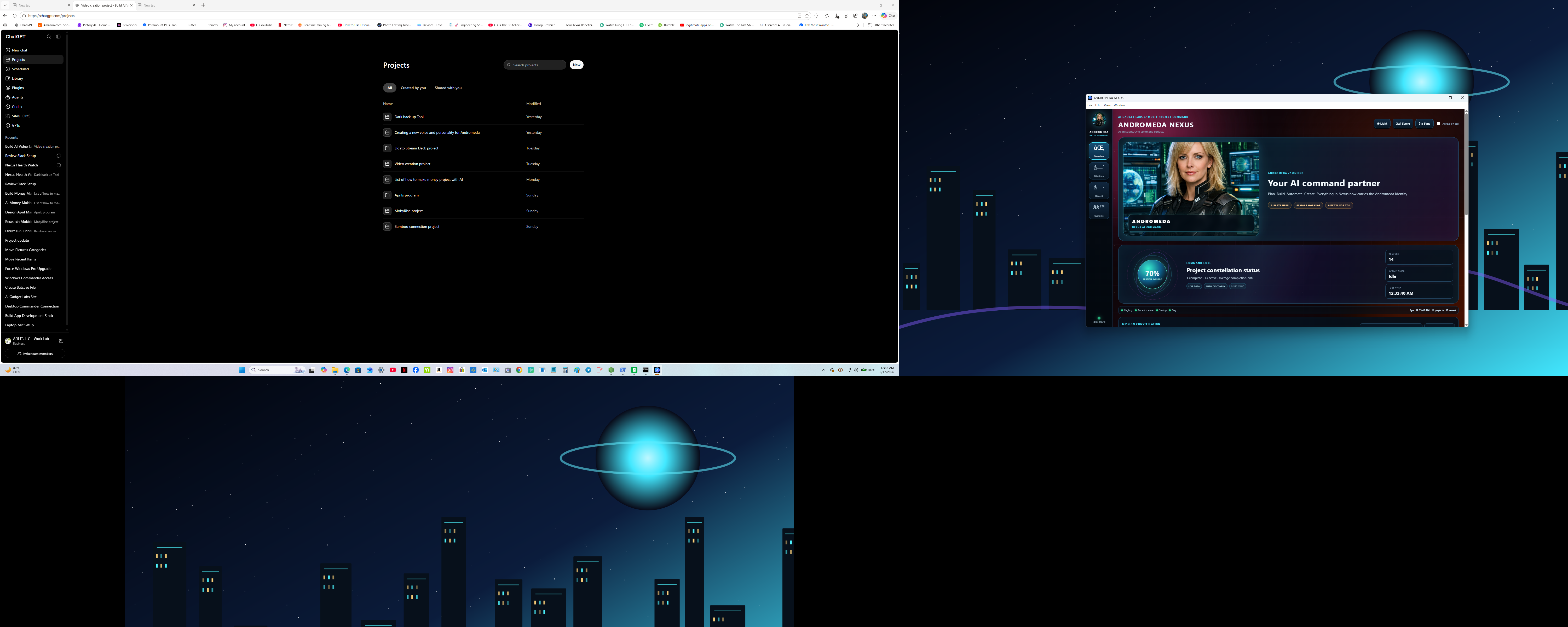 Andromeda Nexus project dashboard